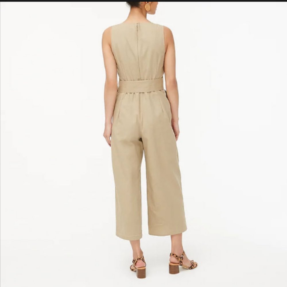 J Crew Linen V-Neck Jumpsuit